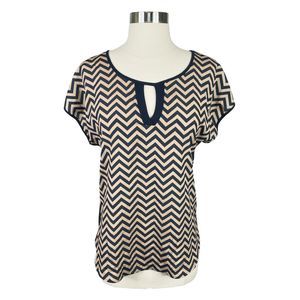 Emi & Joe Black & Tan Chevron Top